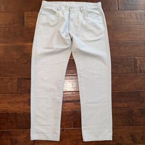 Calvin Klein Linen & Cotton 5 Pocket Pants Gray Lightweight Summer Size 36x32